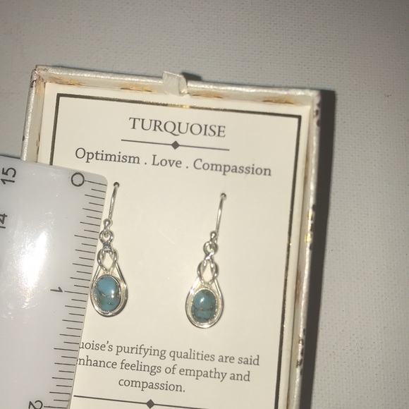 Sterling Silver and Turquoise Earrings - Picture 4 of 4